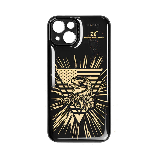 Gold Plating Eagle & Multi-colored flashlight for iPhone case lighting when calling/receiving/sending message case