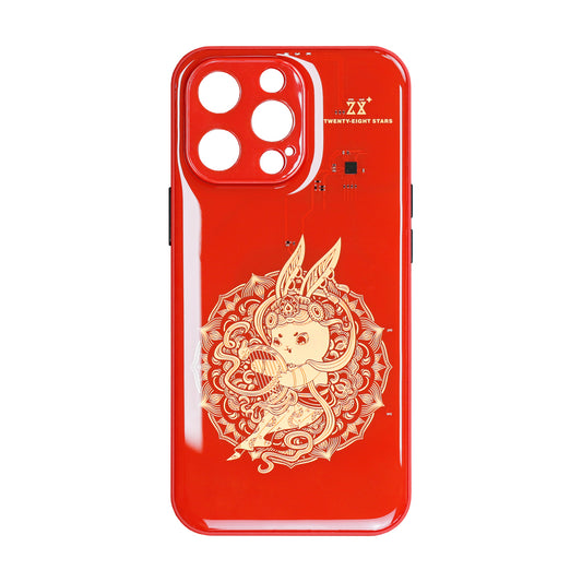 Gold Plating Female Rabbit & Multi-colored flashlight for iPhone case lighting when calling/receiving/sending message case
