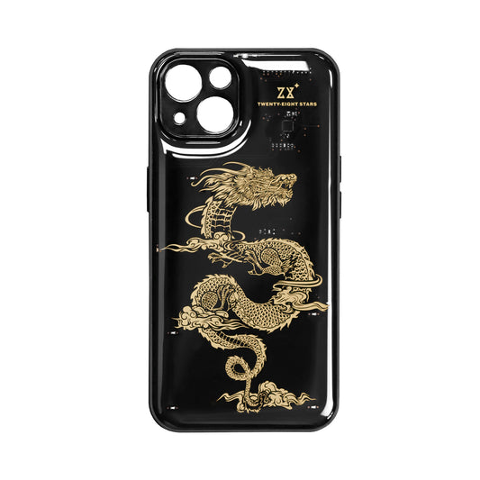 Gold Plating Dragon & Multi-colored flashlight for iPhone case lighting when calling/receiving/sending message case